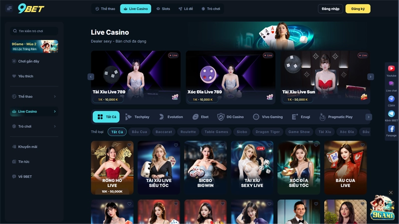 Casino Live Tại 9BET: Điểm Nóng Giải Trí Trực Tuyến Casino Live Tại 9BET Điểm Nóng Giải Trí Trực Tuyến